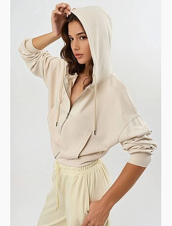 Chaqueta de corte relajado con capucha y cremallera busem