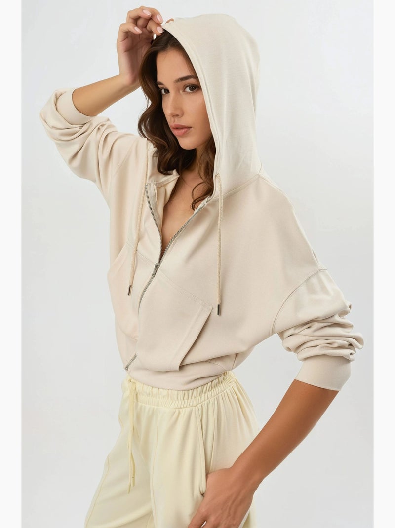 Chaqueta de corte relajado con capucha y cremallera busem Arena - Kiabi