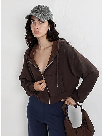 Chaqueta de corte relajado con capucha y cremallera busem