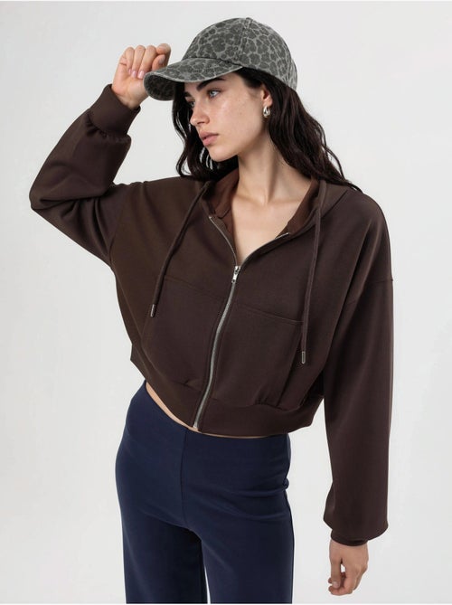 Chaqueta de corte relajado con capucha y cremallera busem - Kiabi Chaqueta de corte relajado con capucha y cremallera busem - Kiabi