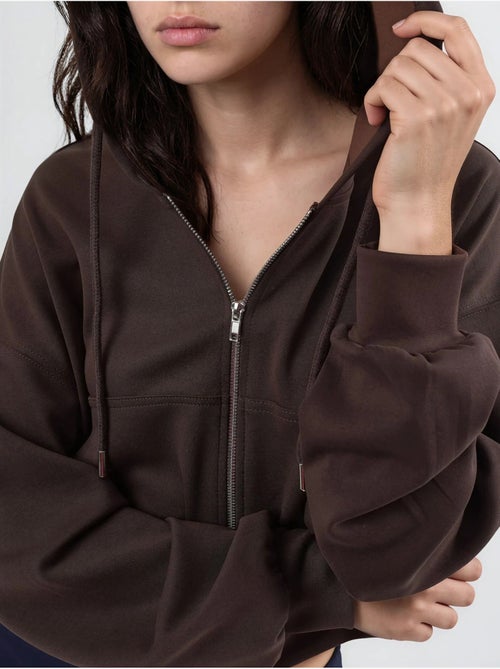 Chaqueta de corte relajado con capucha y cremallera busem - Kiabi Chaqueta de corte relajado con capucha y cremallera busem - Kiabi