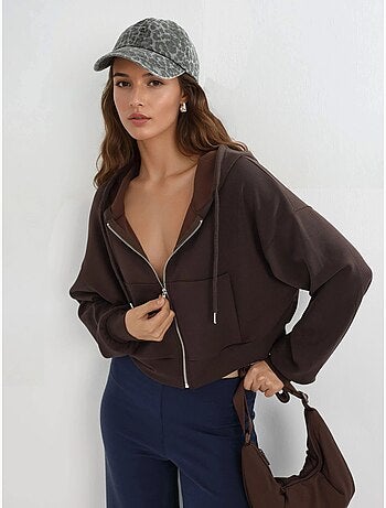 Chaqueta de corte relajado con capucha y cremallera busem