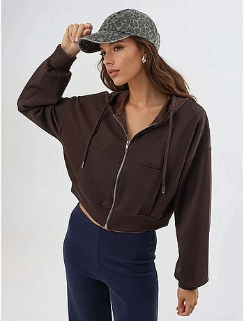 Chaqueta de corte relajado con capucha y cremallera busem