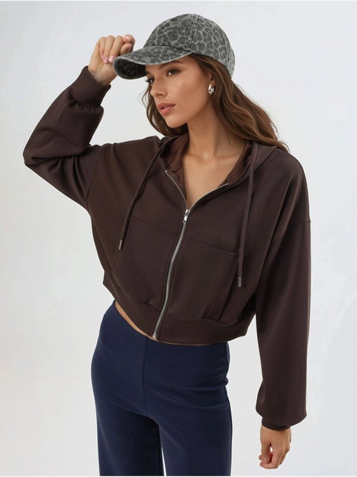 Chaqueta de corte relajado con capucha y cremallera busem - Kiabi Chaqueta de corte relajado con capucha y cremallera busem - Kiabi