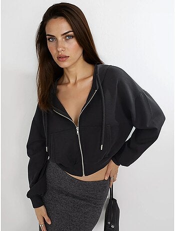 Chaqueta de corte relajado con capucha y cremallera busem