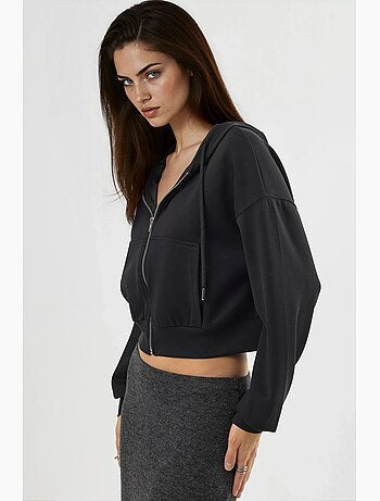 Chaqueta de corte relajado con capucha y cremallera busem