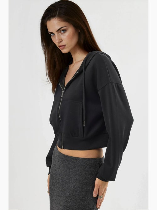 Chaqueta de corte relajado con capucha y cremallera busem - Kiabi