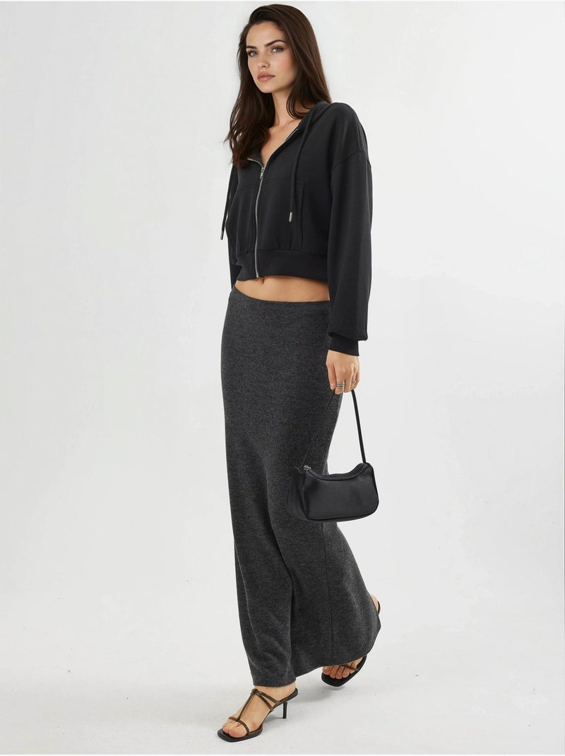 Chaqueta de corte relajado con capucha y cremallera busem Negro - Kiabi
