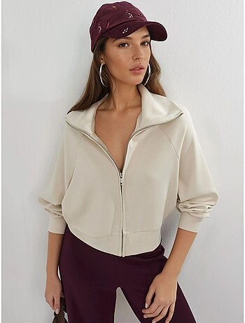 Chaqueta de corte relajado con cremallera y cuello de chaqueta busem