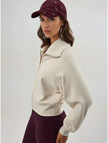 Chaqueta de corte relajado con cremallera y cuello de chaqueta busem