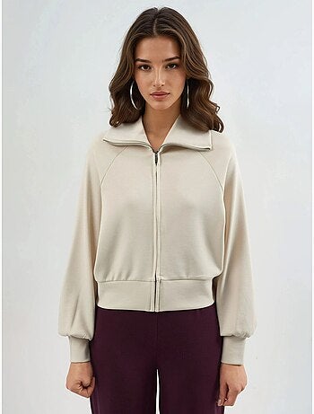 Chaqueta de corte relajado con cremallera y cuello de chaqueta busem
