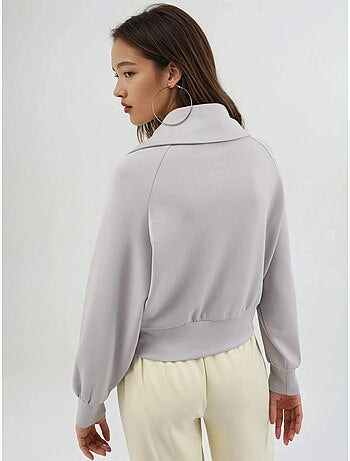 Chaqueta de corte relajado con cremallera y cuello de chaqueta busem