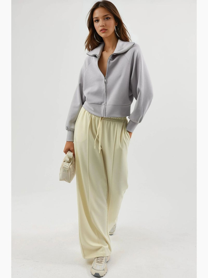Chaqueta de corte relajado con cremallera y cuello de chaqueta busem Gris - Kiabi