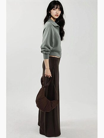 Chaqueta de corte relajado con cremallera y cuello de chaqueta busem