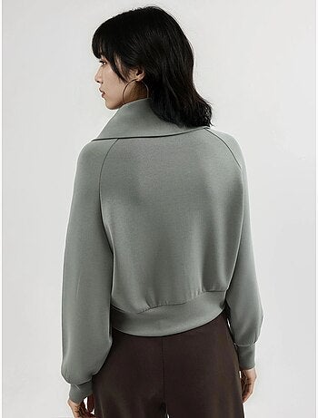 Chaqueta de corte relajado con cremallera y cuello de chaqueta busem