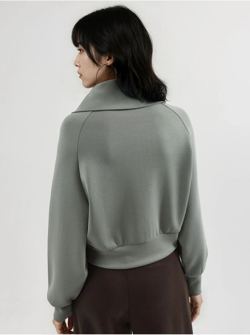Chaqueta de corte relajado con cremallera y cuello de chaqueta busem Verde pastel - Kiabi
