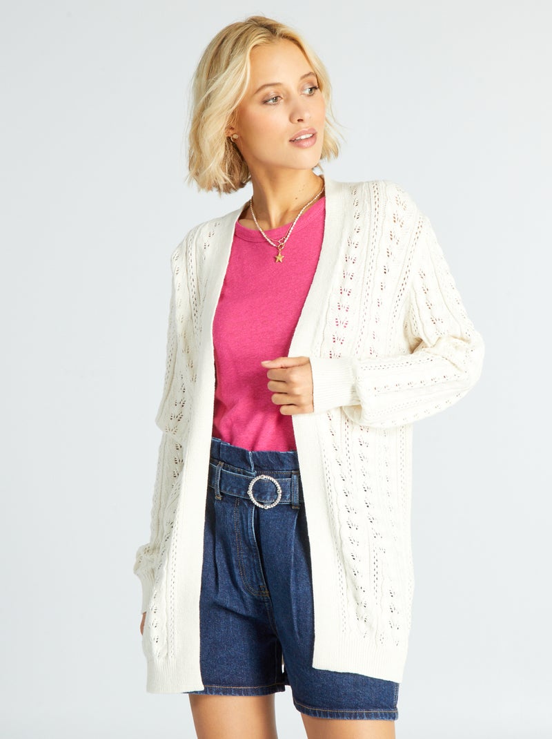 Chaqueta de croché BEIGE - Kiabi