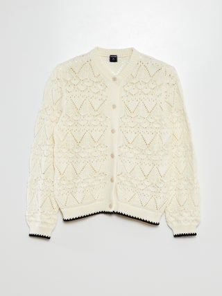 Chaqueta de croché de punto calado