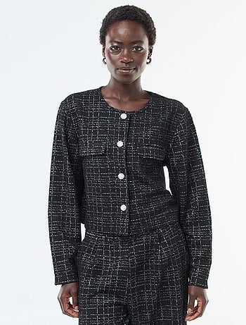 Chaqueta de cuadros 'JDY' con bolsillos de solapa