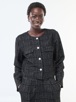 Chaqueta de cuadros 'JDY' con bolsillos de solapa