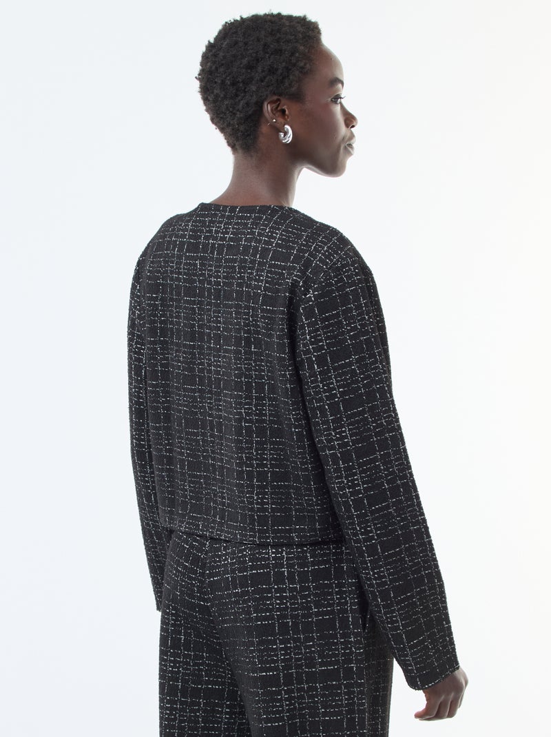 Chaqueta de cuadros 'JDY' con bolsillos de solapa Negro - Kiabi