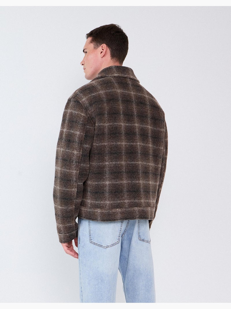 Chaqueta de cuadros, mo fashion Marrón - Kiabi