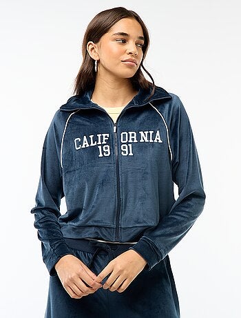 Chaqueta de cuello alto en terciopelo