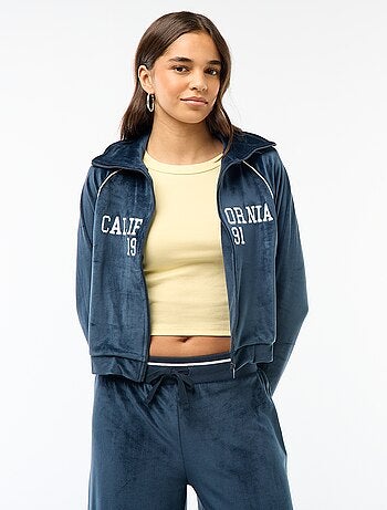 Chaqueta de cuello alto en terciopelo