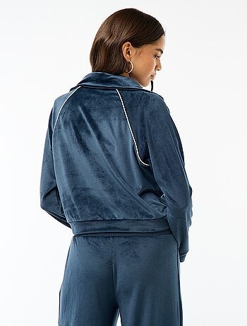 Chaqueta de cuello alto en terciopelo