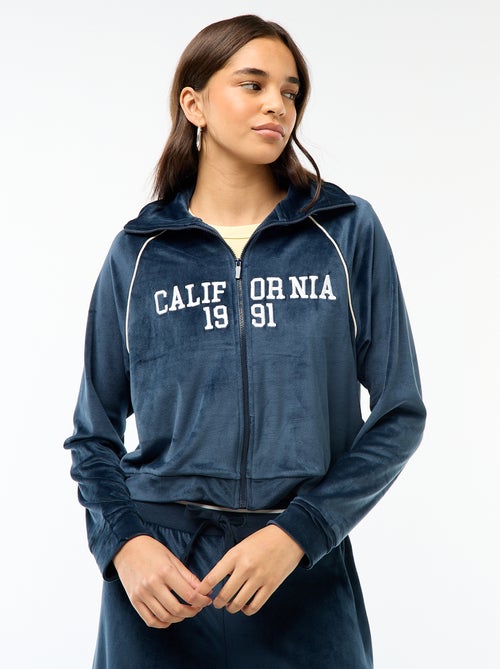Chaqueta de cuello alto en terciopelo - Kiabi
