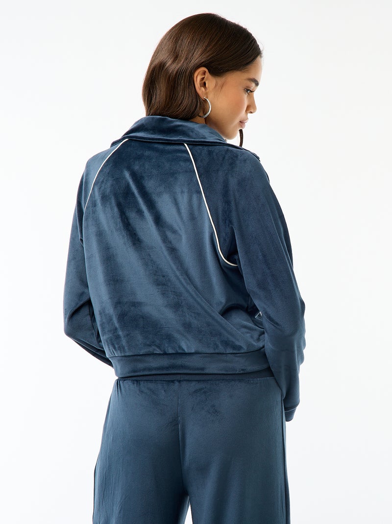 Chaqueta de cuello alto en terciopelo Azul - Kiabi