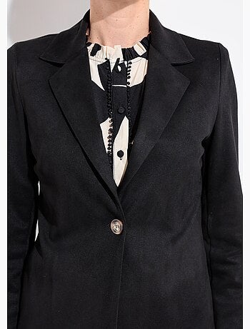 Chaqueta de cuello sastre de sarga suave con 1 botón - AFIBEL