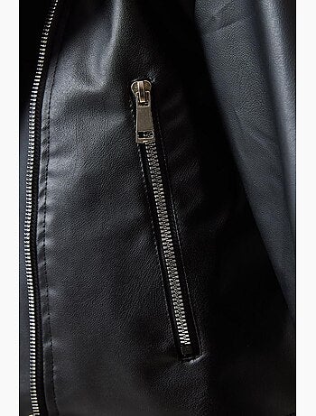 Chaqueta de cuero con detalle de cremallera asimétrica lucci