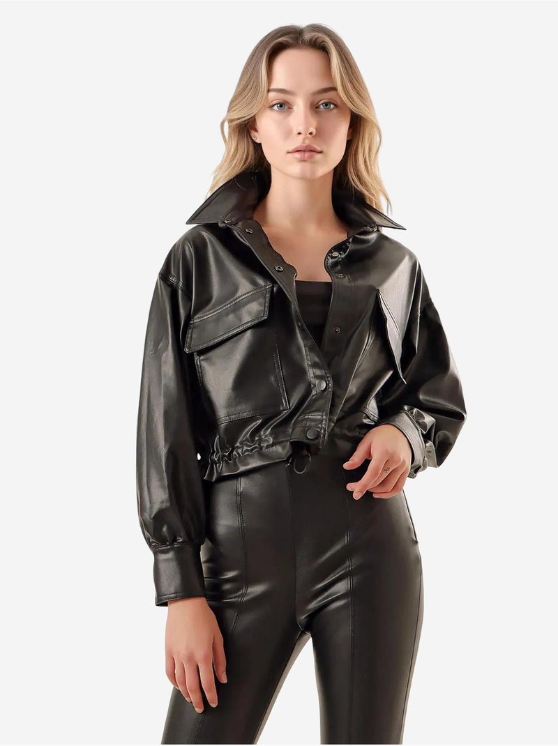 Chaqueta de cuero corta bdart Negro - Kiabi