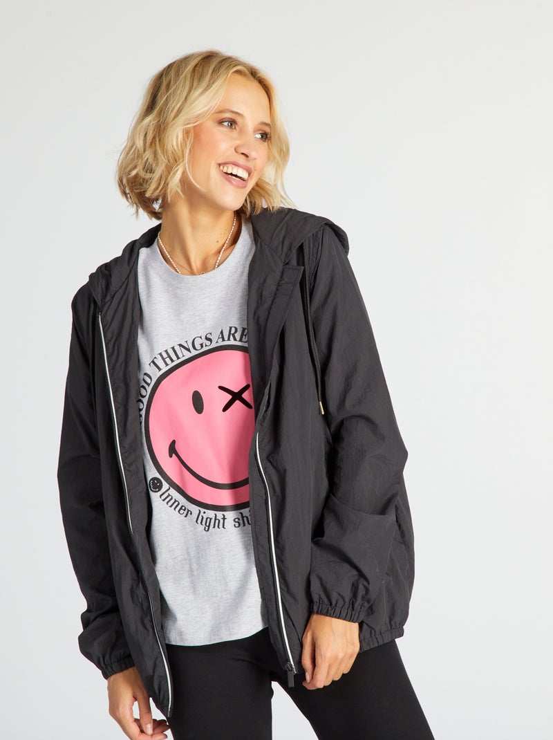 Chaqueta de deporte impermeable gris oscuro - Kiabi