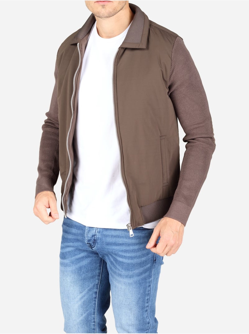 Chaqueta de dos materiales - frilivin Marrón - Kiabi