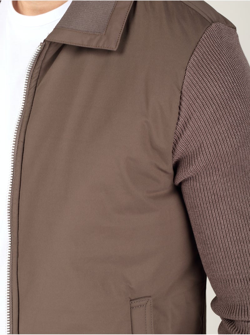 Chaqueta de dos materiales - frilivin Marrón - Kiabi