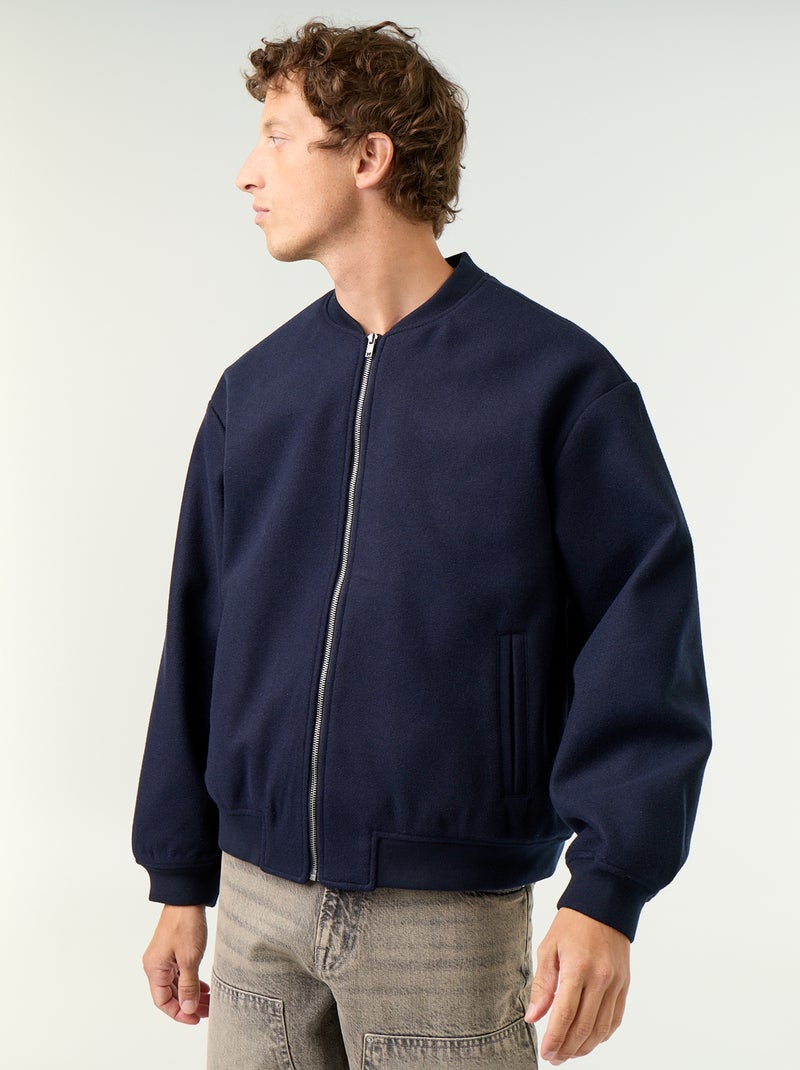 Chaqueta de efecto lana Azul - Kiabi