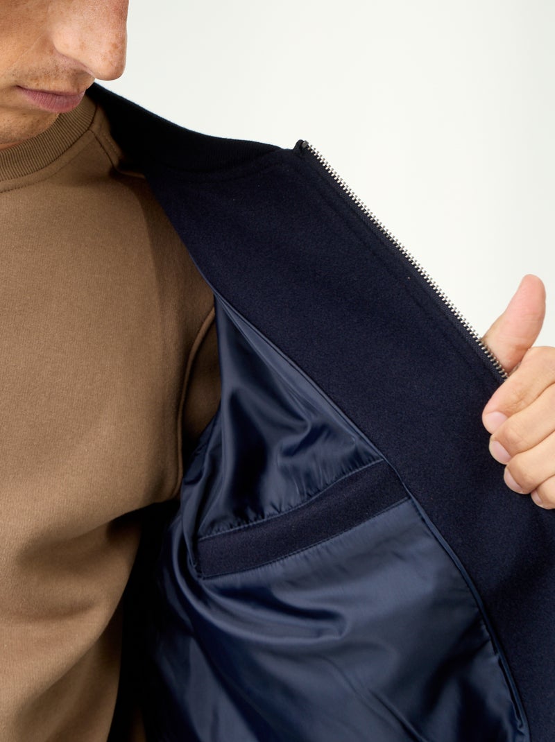 Chaqueta de efecto lana Azul - Kiabi