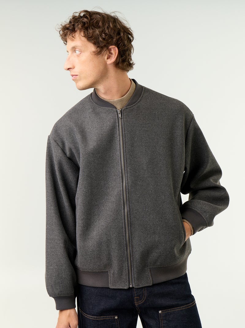 Chaqueta de efecto lana Gris - Kiabi