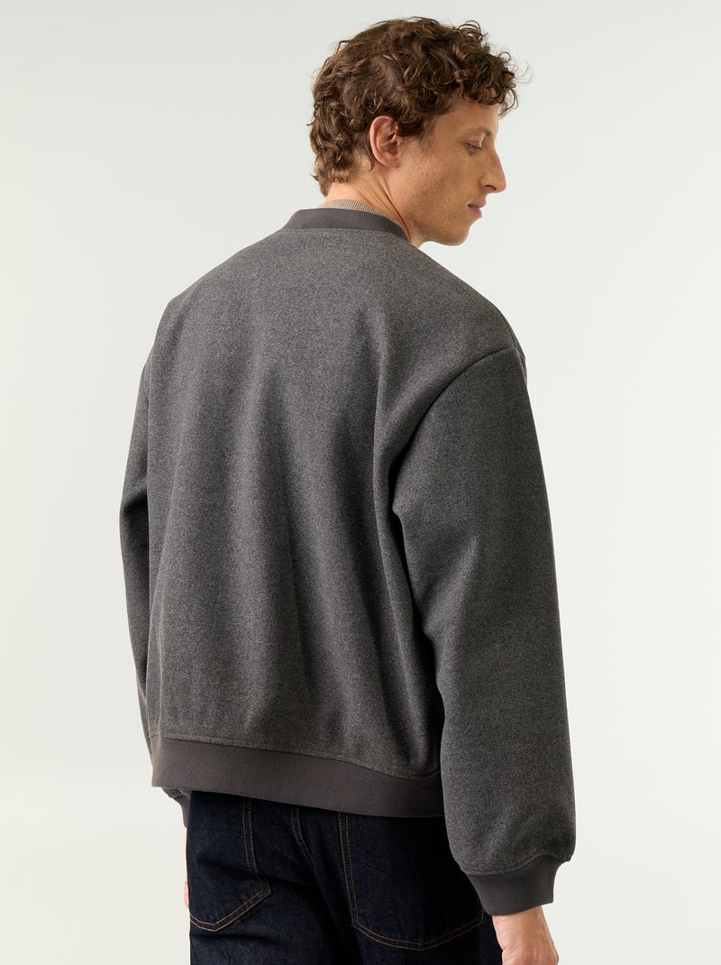 Chaqueta de efecto lana Gris - Kiabi