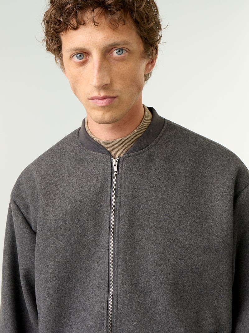 Chaqueta de efecto lana Gris - Kiabi