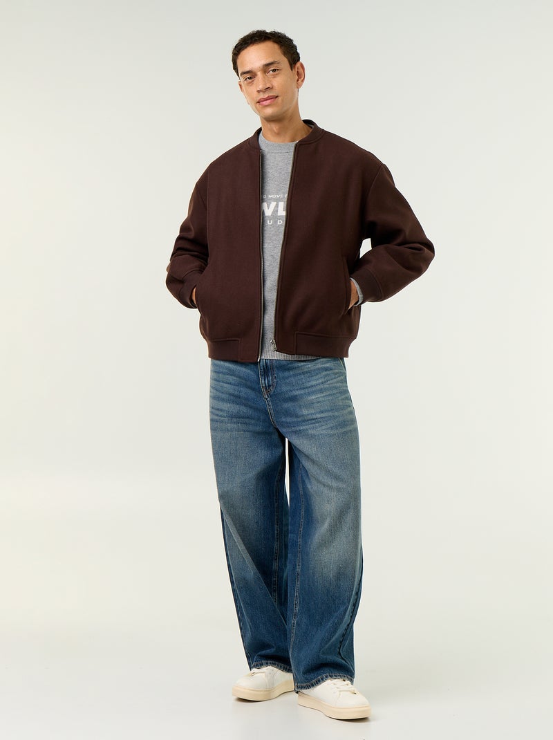 Chaqueta de efecto lana Marron - Kiabi