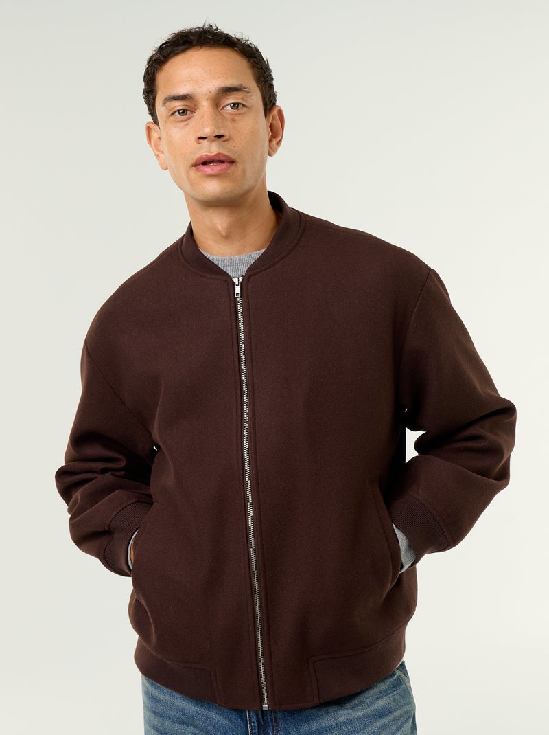 Chaqueta de efecto lana Marron - Kiabi