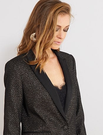 Chaqueta de esmoquin de tejido jacquard brillante - Kiabi