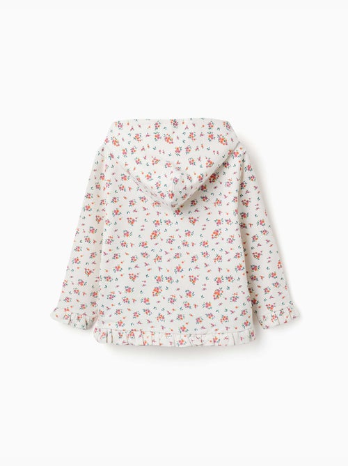 Chaqueta de felpa con capucha y estampado floral - Kiabi Chaqueta de felpa con capucha y estampado floral - Kiabi