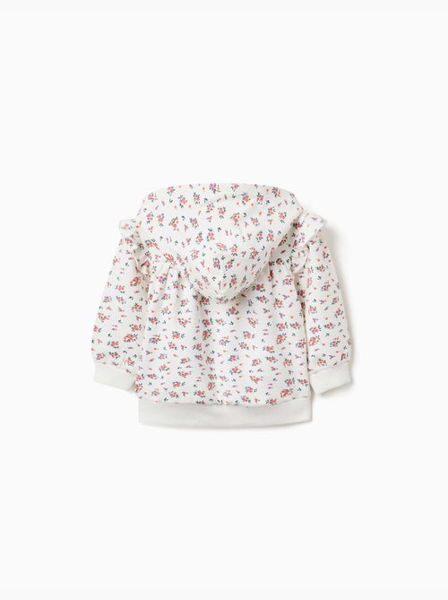 Chaqueta de felpa con capucha y estampado floral - Kiabi Chaqueta de felpa con capucha y estampado floral - Kiabi