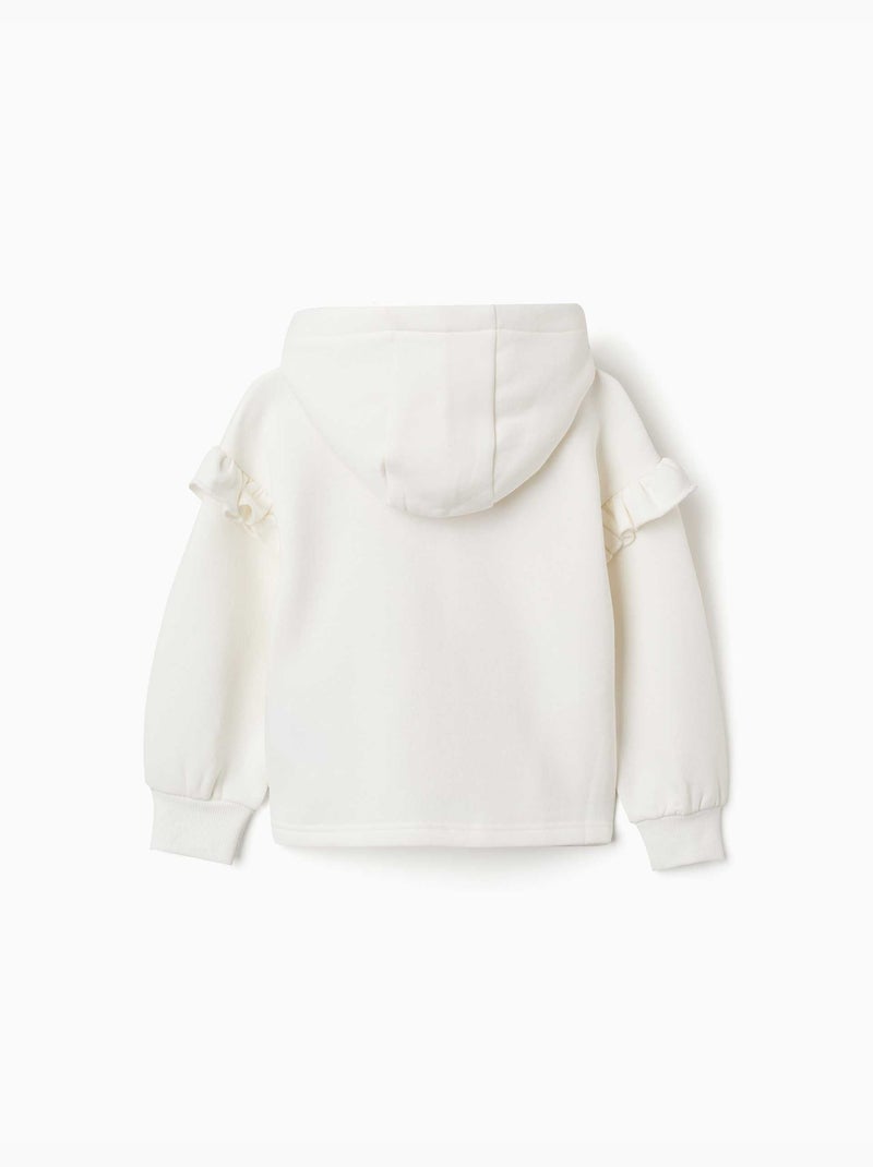 Chaqueta de felpa con capucha y forro perchado Blanco - Kiabi
