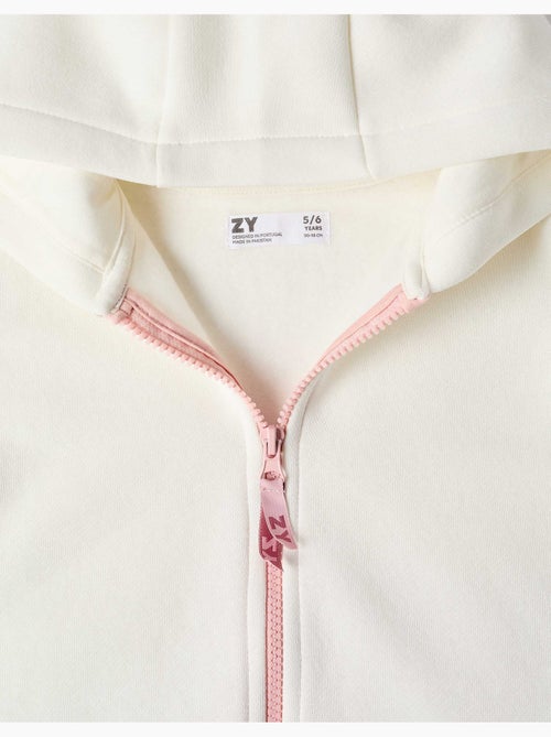 Chaqueta de felpa con capucha y forro perchado - Kiabi Chaqueta de felpa con capucha y forro perchado - Kiabi