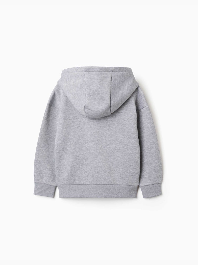 Chaqueta de felpa con capucha y forro perchado Gris - Kiabi